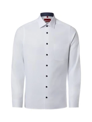 Finshley & Harding Męska koszula biznesowa - Easy Care Mężczyźni Slim Fit Bawełna biały wypukły wzór tkaniny,