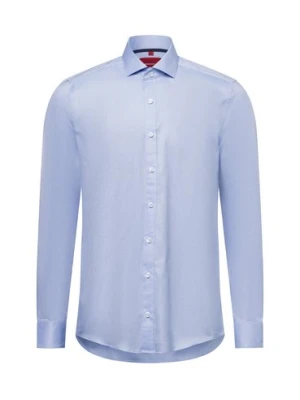 Finshley & Harding Męska koszula biznesowa - Easy Care Mężczyźni Slim Fit Bawełna niebieski jednolity,