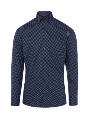 Finshley & Harding Męska koszula biznesowa - Easy Care Mężczyźni Slim Fit Bawełna niebieski,