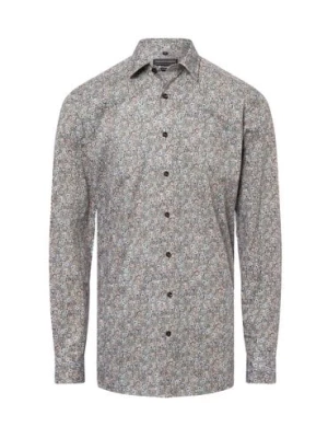 Finshley & Harding Męska koszula biznesowa Mężczyźni Modern Fit Bawełna niebieski wzorzysty,
