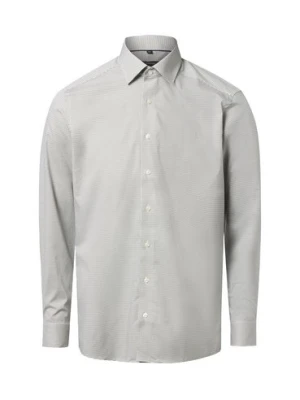 Finshley & Harding Męska koszula biznesowa Mężczyźni Modern Fit Bawełna zielony|biały w kratkę,