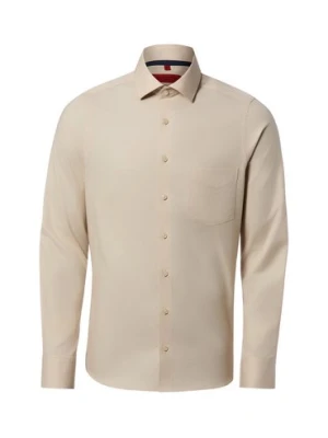 Finshley & Harding Męska koszula biznesowa Mężczyźni Slim Fit Bawełna (100%) beżowy w paski,