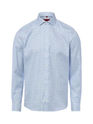 Finshley & Harding Męska koszula biznesowa Mężczyźni Slim Fit Bawełna (100%) niebieski wzorzysty,