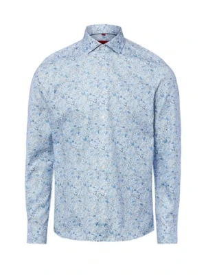 Finshley & Harding Męska koszula biznesowa Mężczyźni Slim Fit Bawełna (100%) niebieski wzorzysty,