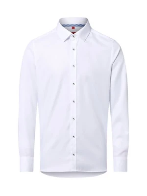 Finshley & Harding Męska koszula biznesowa Mężczyźni Slim Fit Bawełna biały jednolity,