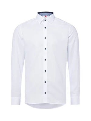 Finshley & Harding Męska koszula biznesowa Mężczyźni Slim Fit Bawełna biały jednolity,