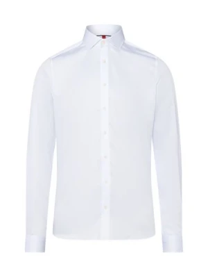 Finshley & Harding Męska koszula biznesowa Mężczyźni Slim Fit Bawełna biały jednolity,
