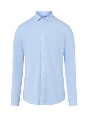 Finshley & Harding Męska koszula biznesowa Mężczyźni Super Slim Fit Bawełna niebieski|biały w kratkę,