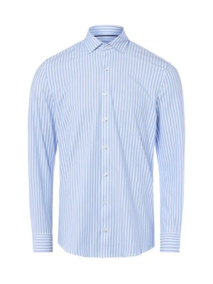 Finshley & Harding Męska koszula biznesowa Mężczyźni Super Slim Fit Bawełna niebieski|biały w paski,