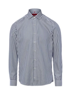 Finshley & Harding Męska koszula biznesowa - non-iron Mężczyźni Slim Fit Bawełna (100%) niebieski|biały w paski,