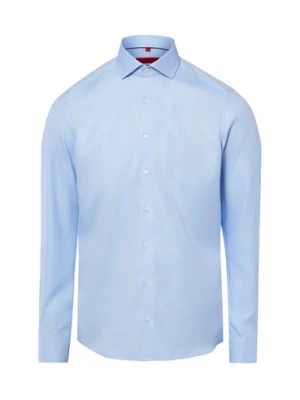 Finshley & Harding Męska koszula biznesowa - non-iron Mężczyźni Slim Fit Bawełna niebieski,