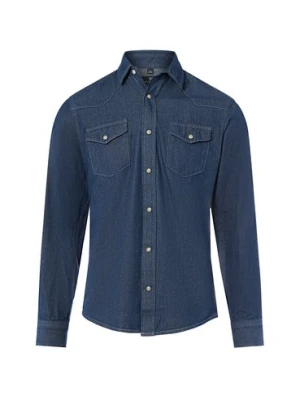 Finshley & Harding Męska koszula dżinsowa Mężczyźni Regular Fit Bawełna niebieski jednolity,