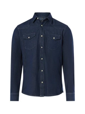 Finshley & Harding Męska koszula dżinsowa Mężczyźni Regular Fit Bawełna niebieski jednolity,