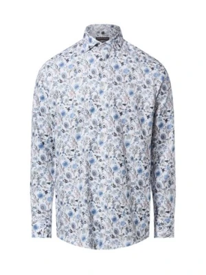 Finshley & Harding Męska koszula non-iron Mężczyźni Modern Fit Bawełna biały|niebieski|wielokolorowy wzorzysty,