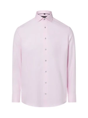 Finshley & Harding Męska koszula non-iron Mężczyźni Modern Fit Bawełna różowy|wielokolorowy wypukły wzór tkaniny,