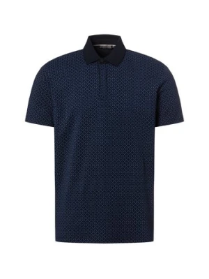 Finshley & Harding Męska koszulka polo Mężczyźni Bawełna niebieski wzorzysty,