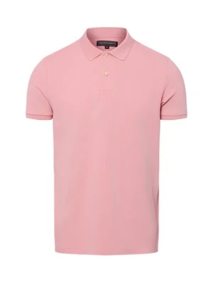 Finshley & Harding Męska koszulka polo Mężczyźni Bawełna różowy jednolity,
