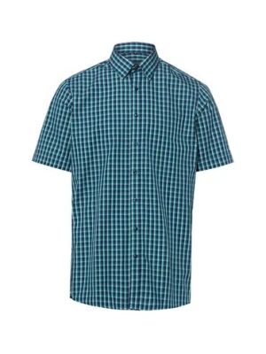 Finshley & Harding Męska koszulka z krótkim rękawem Mężczyźni Modern Fit Bawełna (100%) niebieski|zielony,