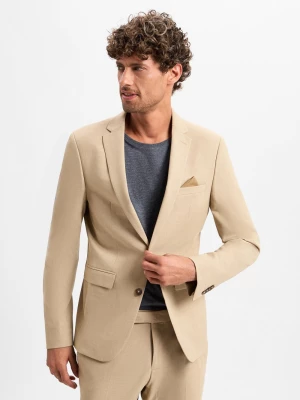 Finshley & Harding Męska kurtka modułowa Mężczyźni Slim Fit Sztuczne włókno beżowy marmurkowy,
