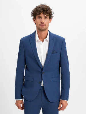 Finshley & Harding Męska kurtka modułowa - Oakland Mężczyźni Slim Fit Sztuczne włókno niebieski jednolity,