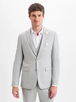 Finshley & Harding Męska kurtka modułowa - Steven Mężczyźni Modern Fit wiskoza szary wzorzysty,