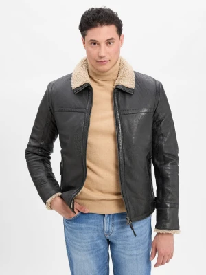 Finshley & Harding Męska kurtka skórzana - MMAlasko Mężczyźni szary jednolity,