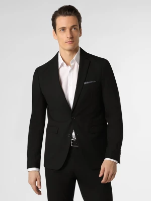 Finshley & Harding Męska marynarka od garnituru modułowego Mężczyźni Slim Fit Sztuczne włókno czarny jednolity,