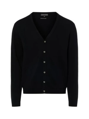 Finshley & Harding Męski kardigan z zawartością kaszmiru Mężczyźni Bawełna czarny jednolity,