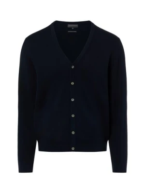 Finshley & Harding Męski kardigan z zawartością kaszmiru Mężczyźni Bawełna niebieski jednolity,