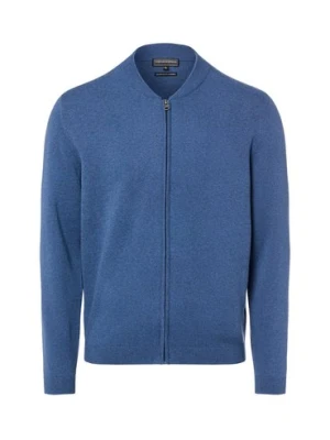 Finshley & Harding Męski kardigan z zawartością kaszmiru Mężczyźni Bawełna niebieski marmurkowy,