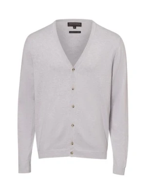 Finshley & Harding Męski kardigan z zawartością kaszmiru Mężczyźni Bawełna szary jednolity,