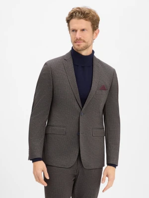 Finshley & Harding Męski kombinezon modułowy Mężczyźni Modern Fit szary|niebieski w kratkę,