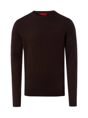 Finshley & Harding Męski sweter z dzianiny Mężczyźni Bawełna brązowy jednolity,