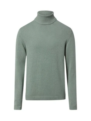 Finshley & Harding Męski sweter z dzianiny z zawartością kaszmiru Mężczyźni Bawełna zielony jednolity,