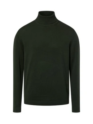 Finshley & Harding Męski sweter z dzianiny z zawartością kaszmiru Mężczyźni Bawełna zielony jednolity,