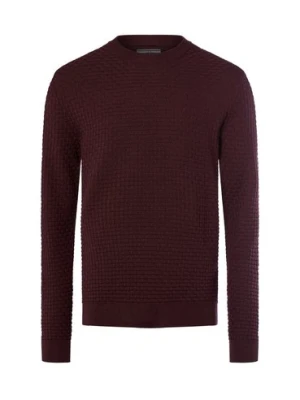 Finshley & Harding Męski sweter z dzianiny z zawartością wełny dziewiczej Mężczyźni wełna ze strzyży lila wypukły wzór tkaniny,