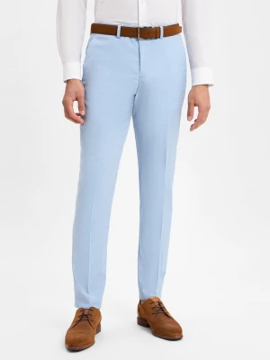 Finshley & Harding Męskie spodnie garniturowe - Kalifornia Mężczyźni Slim Fit niebieski marmurkowy,