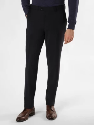 Finshley & Harding Spodnie - Carter Mężczyźni Regular Fit Wełna niebieski jednolity,