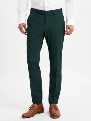 Finshley & Harding Spodnie Mężczyźni Slim Fit Sztuczne włókno zielony jednolity,