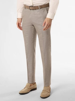Finshley & Harding Spodnie - Mitch Mężczyźni Modern Fit beżowy wypukły wzór tkaniny,