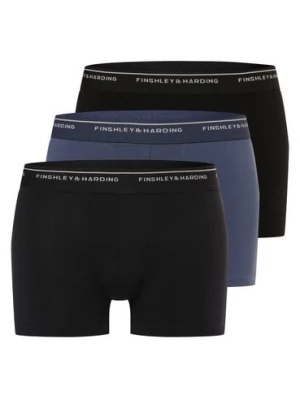 Finshley & Harding Spodnie w 3-paku Mężczyźni Bawełna czarny|niebieski jednolity,