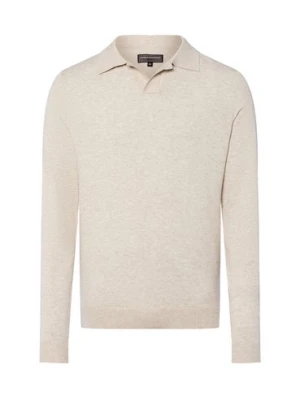 Finshley & Harding Sweter męski Mężczyźni Bawełna beżowy marmurkowy,