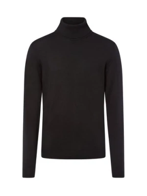 Finshley & Harding Sweter męski Mężczyźni Bawełna czarny jednolity,