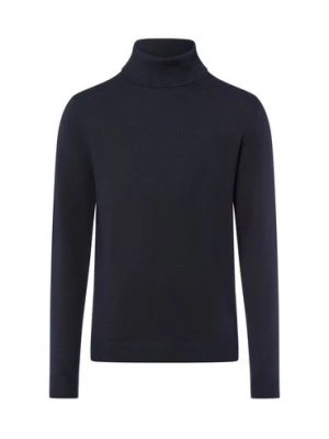 Finshley & Harding Sweter męski Mężczyźni Bawełna niebieski jednolity,