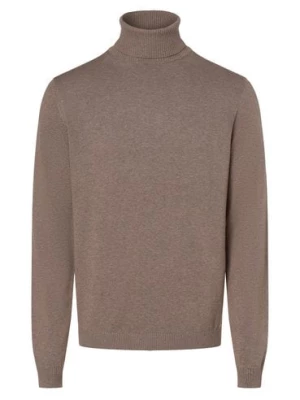 Finshley & Harding Sweter z dodatkiem kaszmiru Mężczyźni Bawełna beżowy|brązowy marmurkowy,