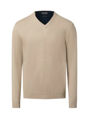 Finshley & Harding Sweter z dodatkiem kaszmiru Mężczyźni Bawełna brązowy marmurkowy,