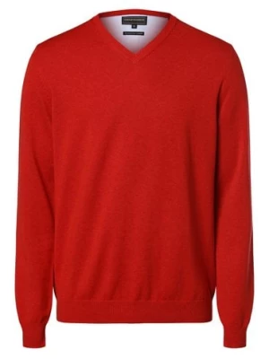 Finshley & Harding Sweter z dodatkiem kaszmiru Mężczyźni Bawełna czerwony marmurkowy,