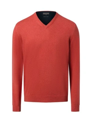 Finshley & Harding Sweter z dodatkiem kaszmiru Mężczyźni Bawełna pomarańczowy marmurkowy,