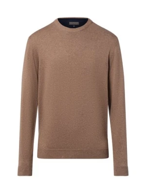 Finshley & Harding Sweter z dodatkiem kaszmiru Mężczyźni drobna dzianina brązowy marmurkowy,