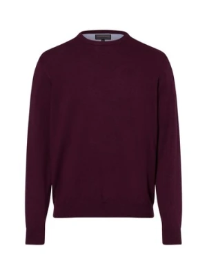 Finshley & Harding Sweter z dodatkiem kaszmiru Mężczyźni drobna dzianina czerwony jednolity,